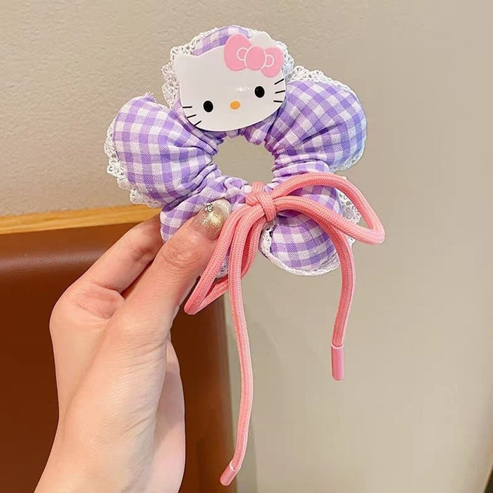 Wholesale Cute checkered flower hair ties