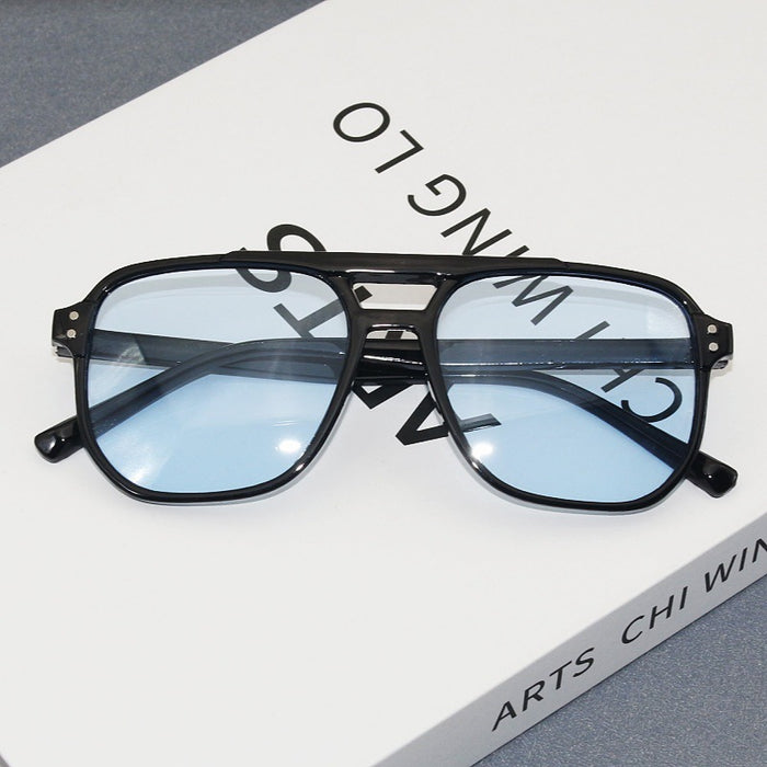 Wholesale Box sunglasses UV resistant retro double beam sunglasses