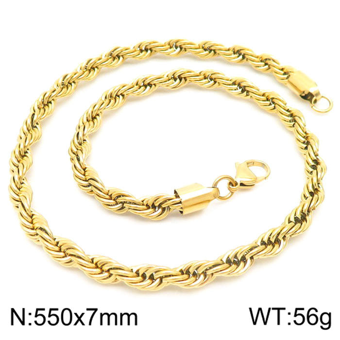 Wholesale Trendy Twist Chain Necklace Titanium Steel Jewelry