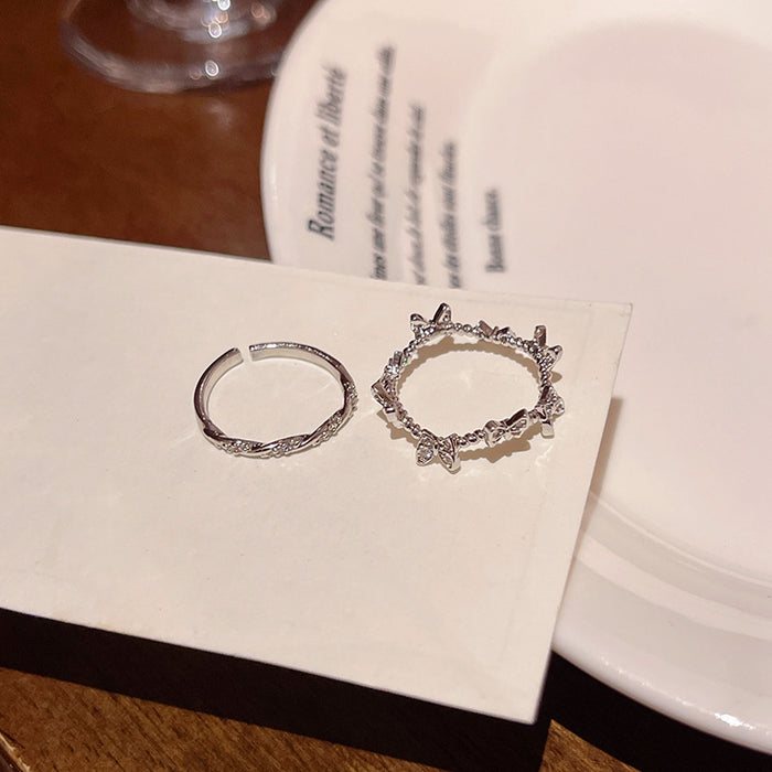 Wholesale Butterfly ring inlaid with zircon