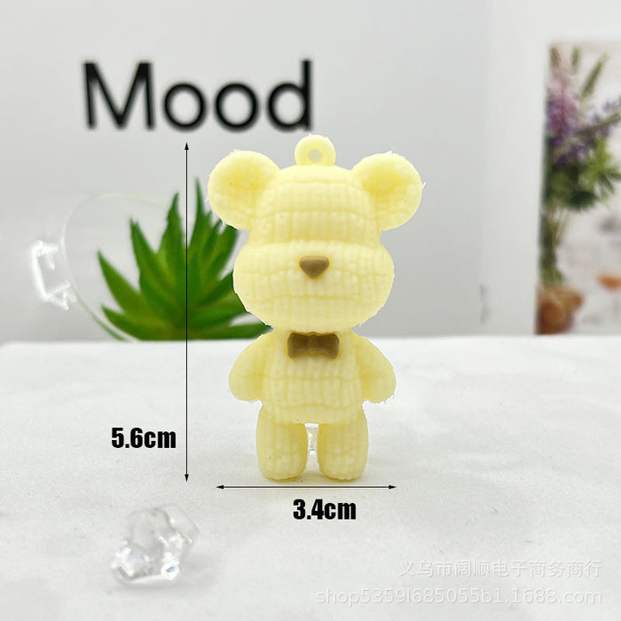 Wholesale Bear Key Chain Doll Pendant Collar Bear Key Chain Pendant Little Bear Key Chain Doll Pendant Cream Glue