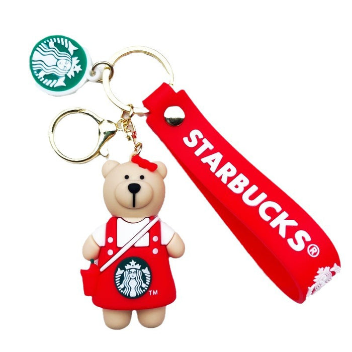 Wholesale Soft rubber cute bear cartoon keychains