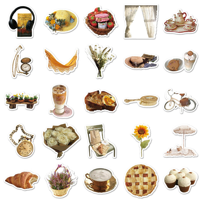 Wholesale 50pcs Cartoon Retro Leisure Afternoon Bread Stickers