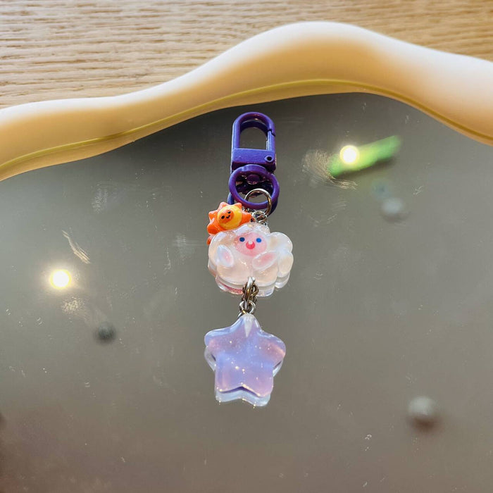 Wholesale Rainbow Cloud Star Phone Strap Cute Resin Backpack Charm Pendant Trendy Decorative Accessory