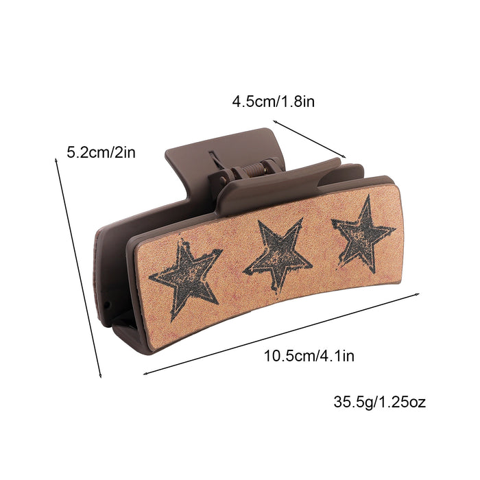 Wholesale Pu Printed Shark Clip Western Style Retro Leather Hairpin Hair Grabber Hair Accessories