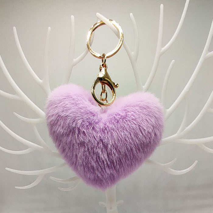 Wholesale Love Heart Plush Peach Heart Keychain Car Keychain Plush Pendant