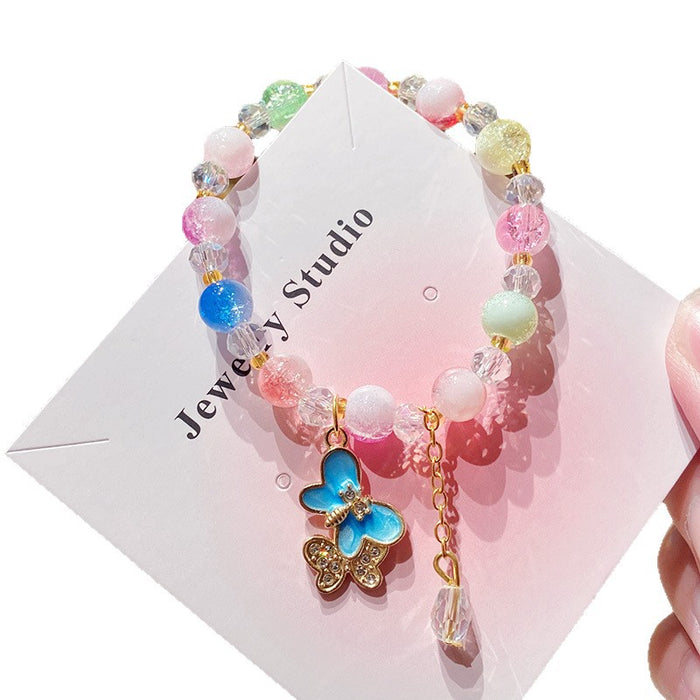 Wholesale Purple Floral Butterfly Bowknot Bracelet for Little Girls MOQ≥3