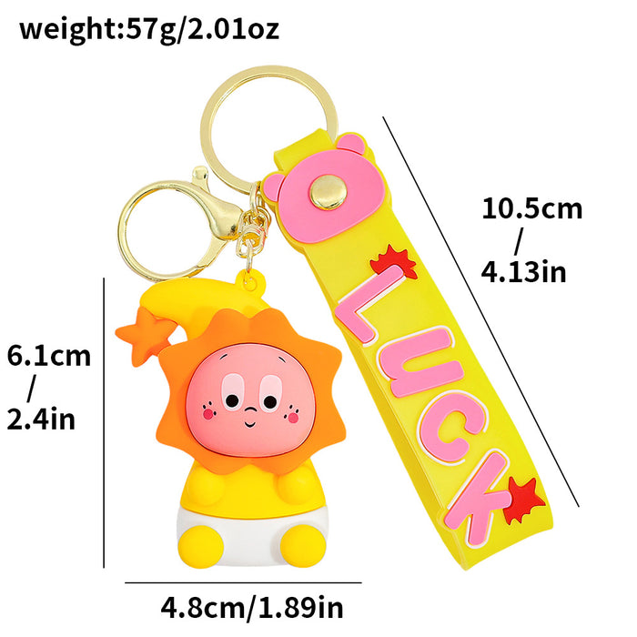 Wholesale Creative and cute cartoon yellow little man keychain