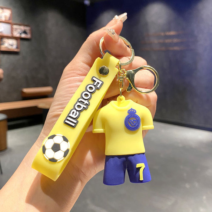 Wholesale Football Jersey Keychain Cartoon Doll School Bag Pendant Car Key Chain Small Gift