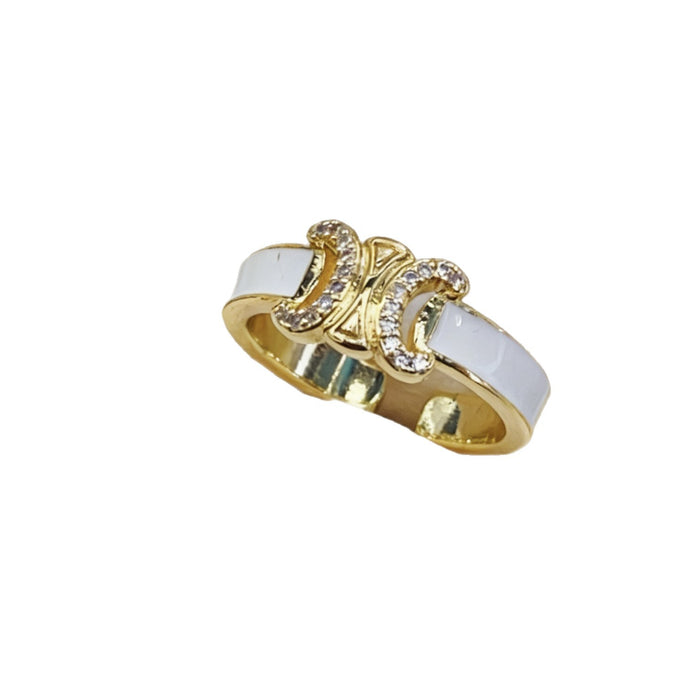 Wholesale Copper Zircon Oil-Drip Adjustable Ring