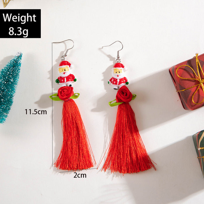 Wholesale Tassel Drop Earrings Christmas Flower Bead Jewelry Fashion Accessory Gift MOQ≥2