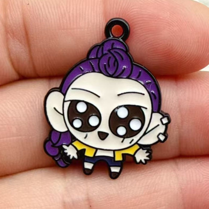 Wholesale 10pcs Cartoon Anime Oil Drip Alloy DIY Earrings,  Keychains,  and Pendants . . .