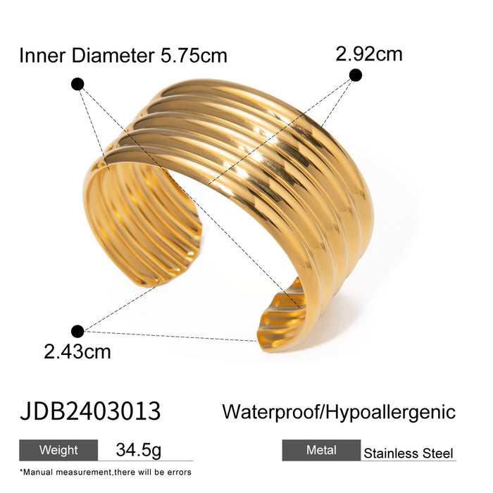 Wholesale 18k Gold Stainless Steel Multi-layer Tube Smooth Open Bracelet JDC-BT-JD111