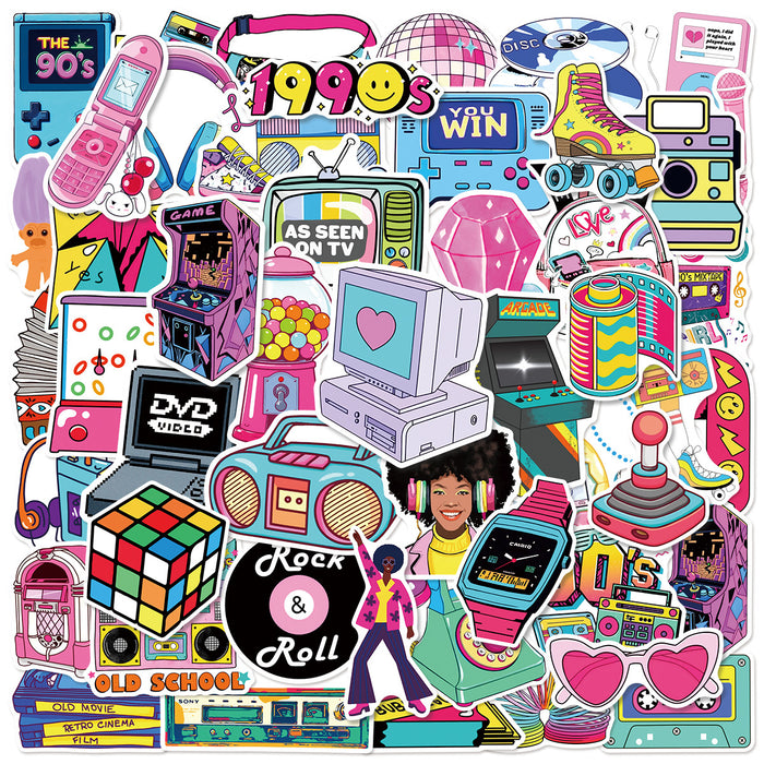 Wholesale 50 Retro Cartoon Doodle Stickers