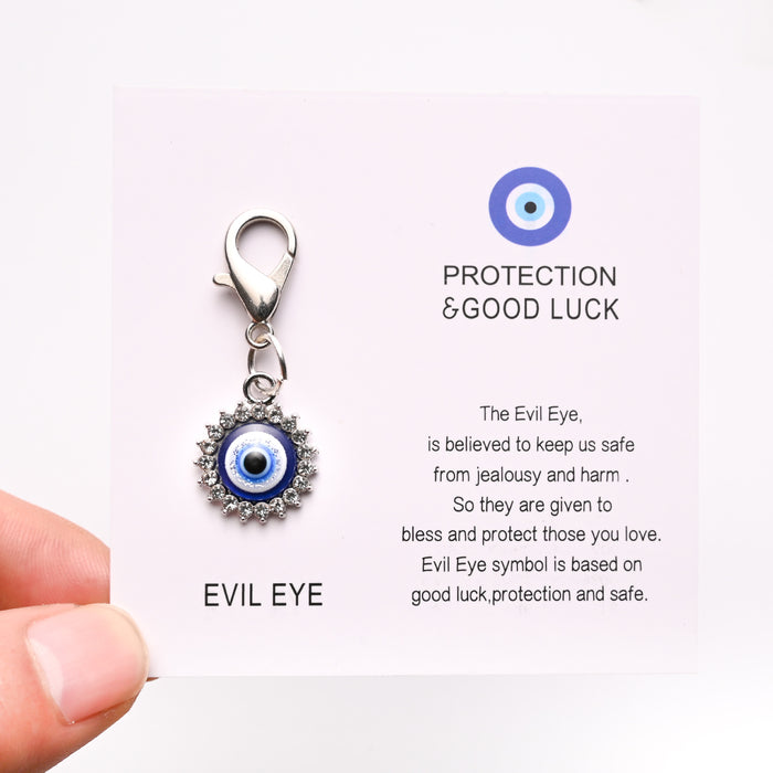 Wholesale Diamond-encrusted devil' s eye keychain
