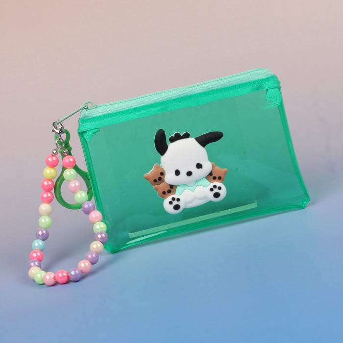 Wholesale Transparent PVC Coin Purse Cute Cartoon Animal Design Unisex Everyday Wallet With Bead Chain Fashion Accessory
