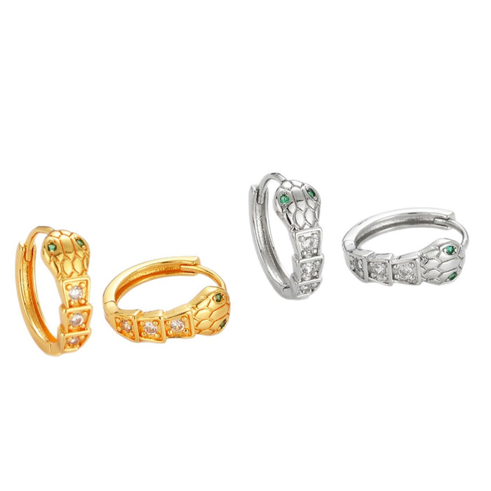 Wholesale Zircon snake bone earrings for women