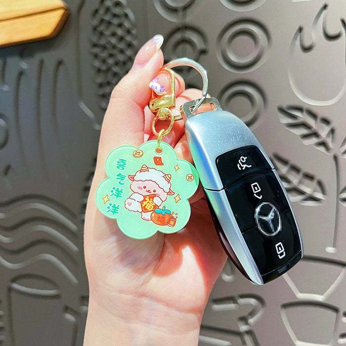 Wholesale Original Acrylic Text Card Keychain Cute Cartoon Snake Year Mascot Bag Pendant