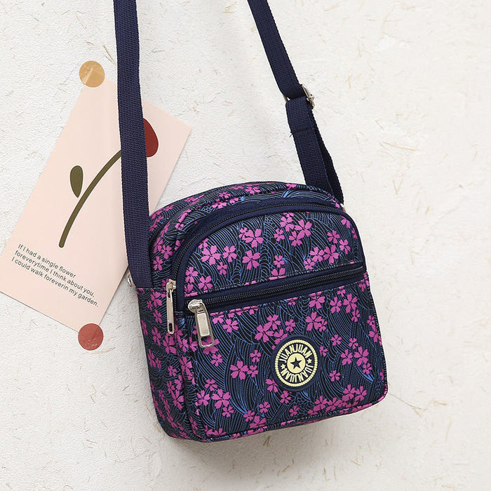 Wholesale Classic floral fabric shoulder bag, small square bag, Oxford fabric phone bag, diagonal cross bag, night market women's bag