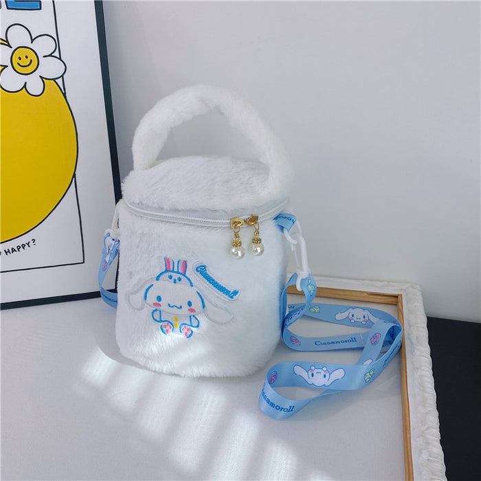 Wholesale Cartoon Plush Shoulder Strap Portable Crossbody Bag Clasp Doll Plush Bag Portable Bucket Bag