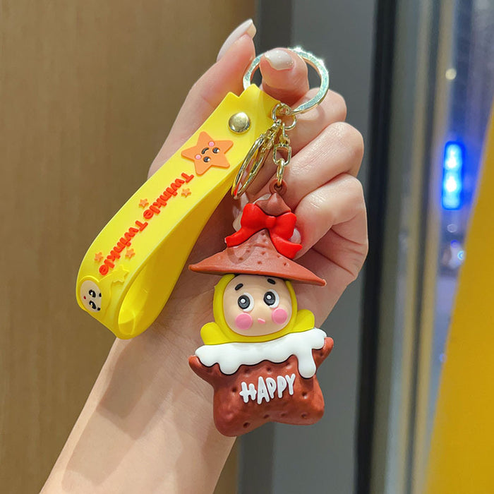 Wholesale Cartoon Star Character 3D PVC Keychain Bag Charm Stylish Student Backpack Pendant Birthday Gift Boutique Resale
