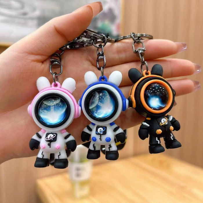Wholesale Starry Sky Rabbit Astronaut Keychain Key Chain Pendant Couple Bag Pendant Gift