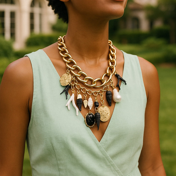 Wholesale Turtle Coral Imitation Pearl Double Layer Stacked Chain for Women