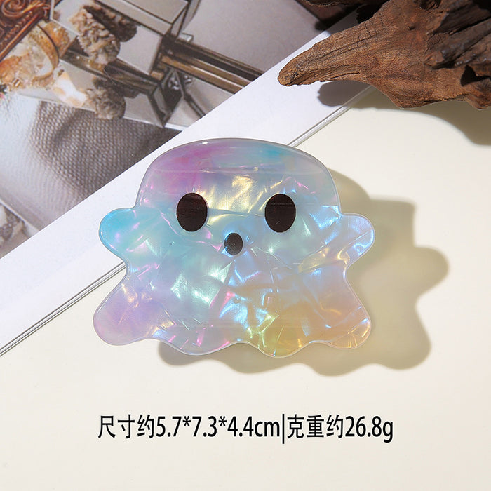 Wholesale Halloween imitation acetate  funny dark style shark clip personality creative pumpkin hairpin ghost clip