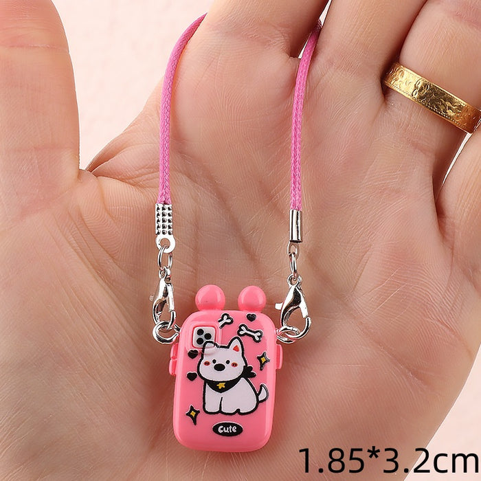 Wholesale Dollhouse Mini Cartoon Phone Case Pendant Model Creative Neck Accessory Plush Hanging Ornament