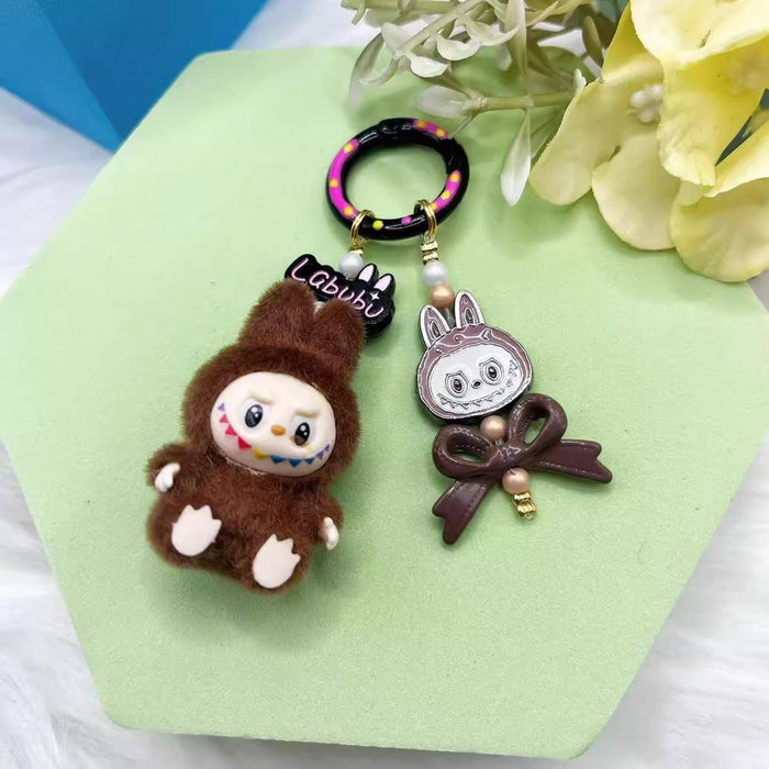 Wholesale Flocking mini keychain baby-free vinyl cute grain mobile phone pendant trendy accessories