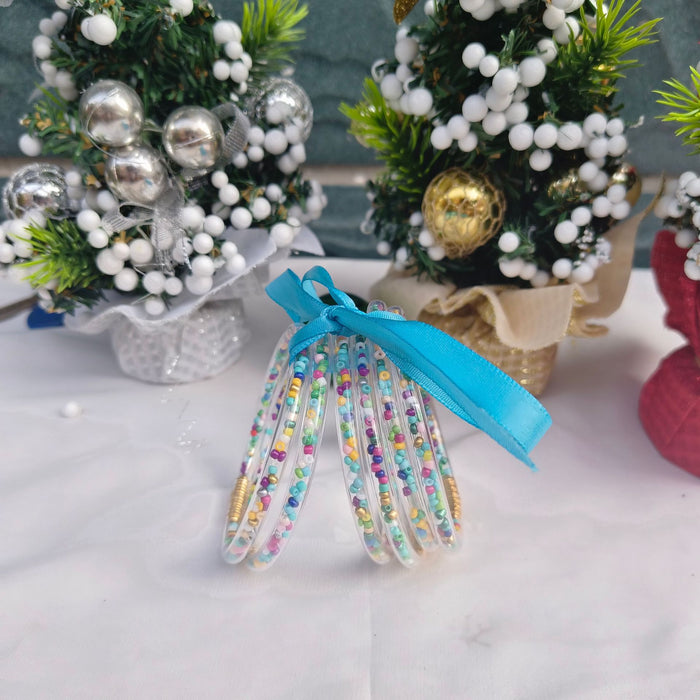 Wholesale 6-layer ribbon silicone tube Christmas bracelet