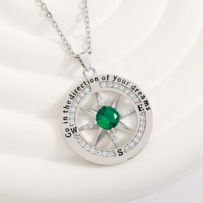 Wholesale Compass English pendant, niche octagonal star compass necklace