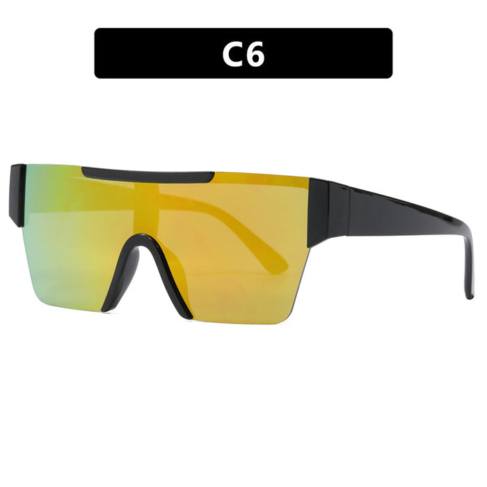 Wholesale Personalized futuristic sunglasses, windproof riding goggles, hiking UV resistant sunglasses, large face glasses