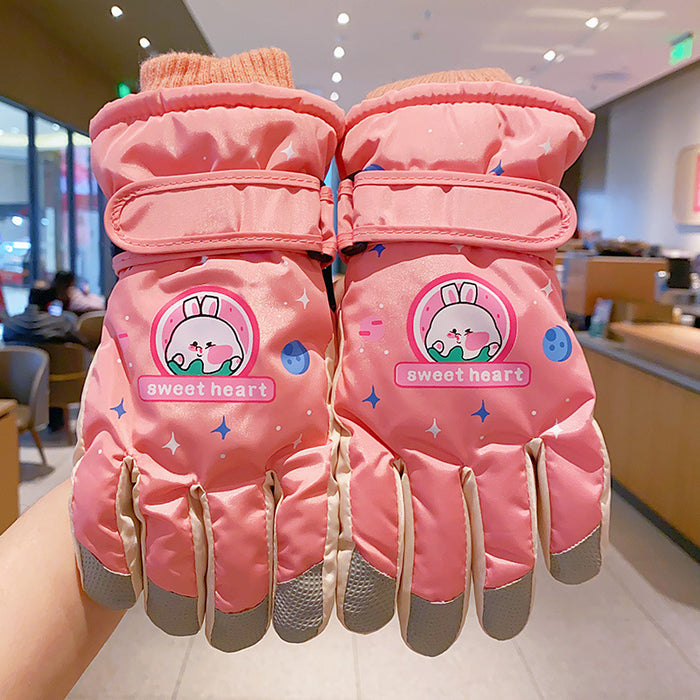 Wholesale Cartoon Windproof and Antifreeze Fleece-Lined Gloves