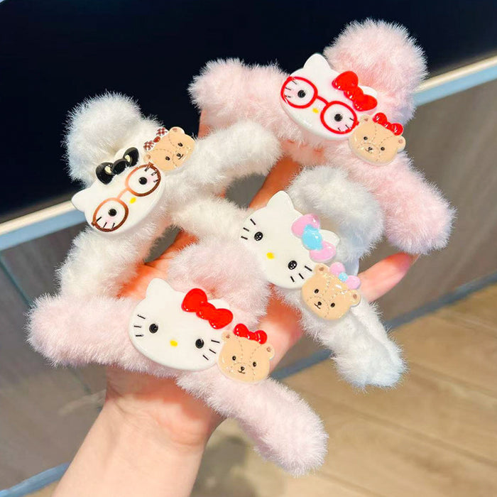 Wholesale Cute cartoon style large plush hair claw clip