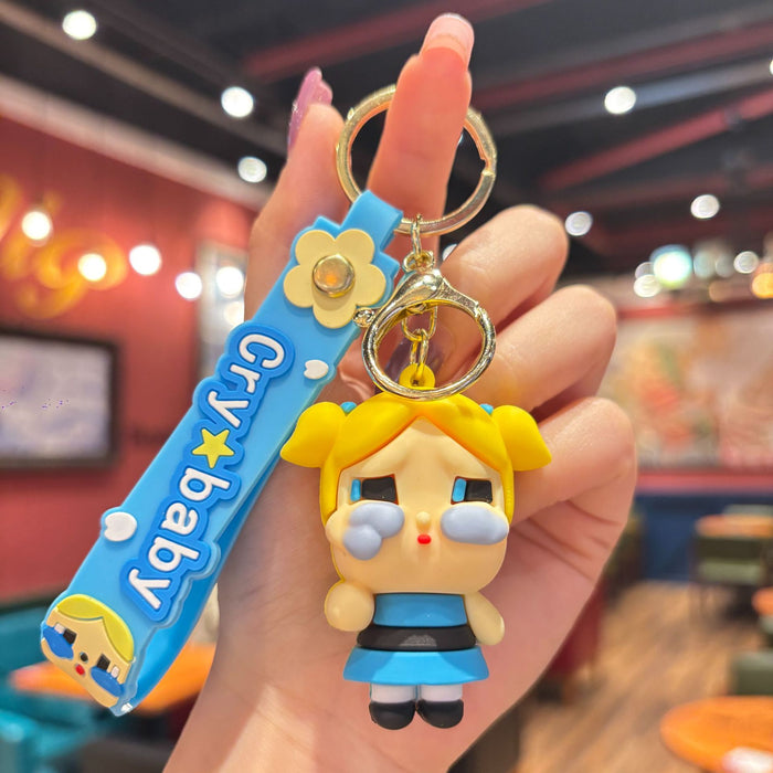 Wholesale Cute Cry Baby Pendant Girl Doll Key Chain Gift Children Student School Bag Jewelry Pendant Car Keychain