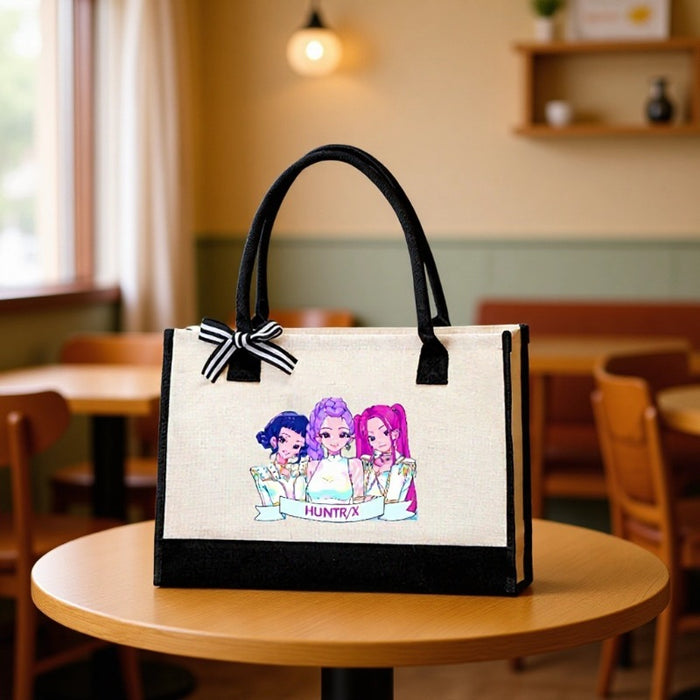 Wholesale Cartoon Print  Canvas Bag  Convenient Handheld Tote Bag