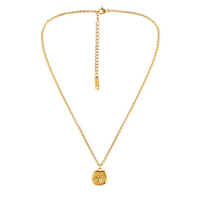 Wholesale Fashionable, personalized, versatile, simple, stainless steel retro coin short necklace, collarbone chain, neck chain