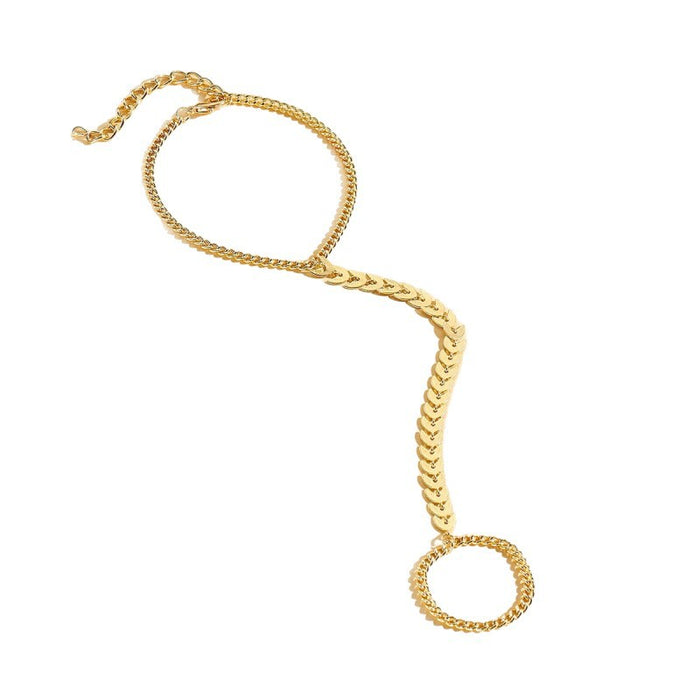 Wholesale Jewelry New Metal Chain Finger Bracelet Women's Finger Chain Hand Back Chain Resort Beach Jewelry