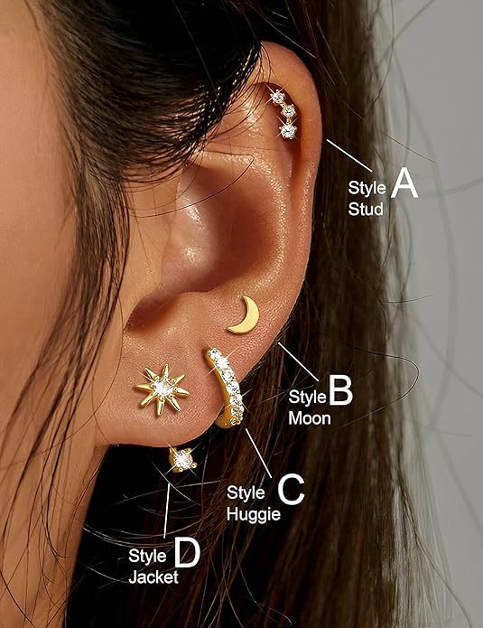 Wholesale Fashionable and classic earrings with 3 diamond studded earrings, paired with a stylish earring set