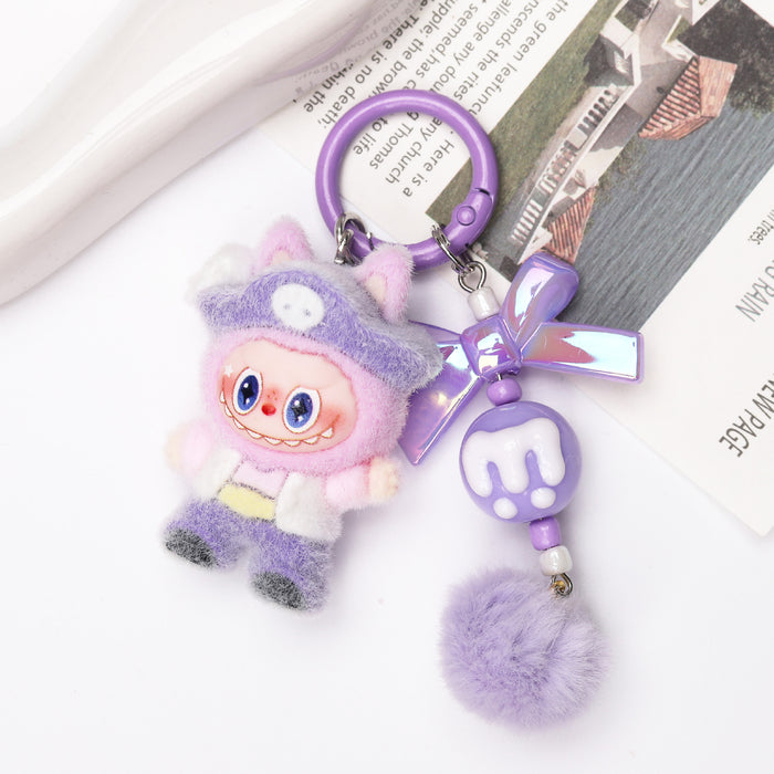 Wholesale Cute Resin Cartoon Flocked Keychain