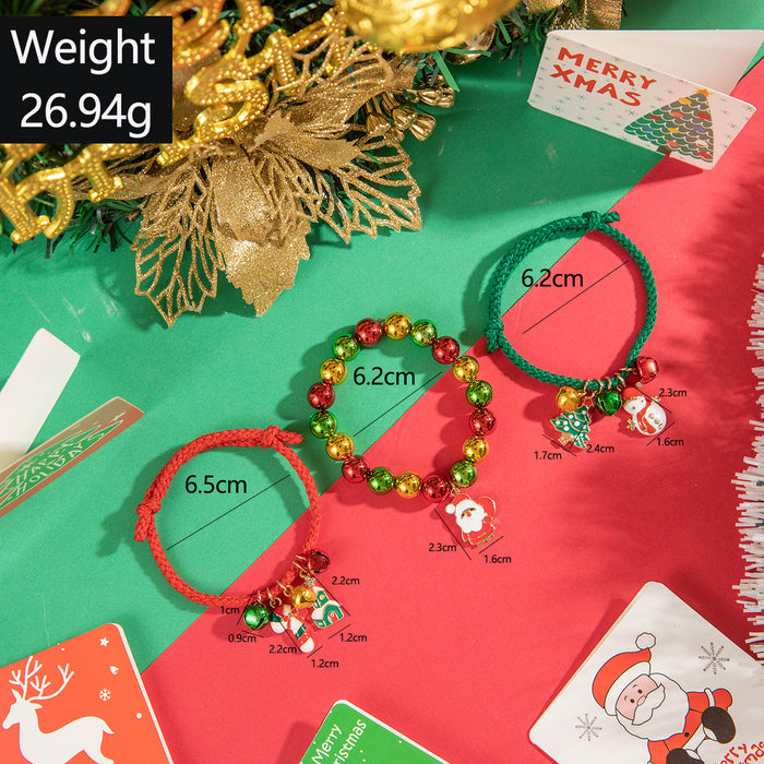 Wholesale Handmade Mixed Material Christmas Bracelet  Tree Bell Design Jewelry Accessory MOQ≥2
