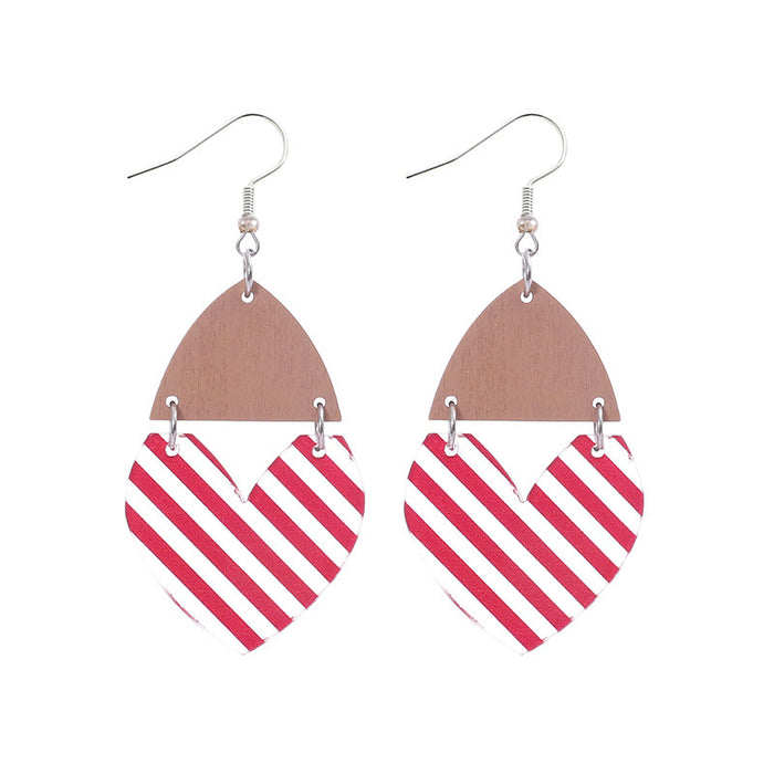 Wholesale Star earrings with striped heart-shaped acrylic patchwork earrings and earrings