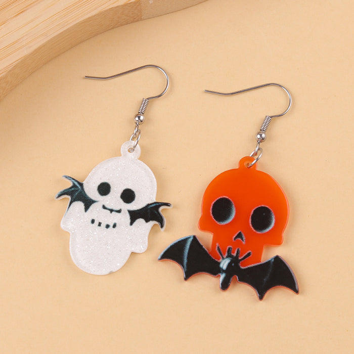 Wholesale Halloween Earrings New Skull Ghost Acrylic Earrings Ab Style Earrings