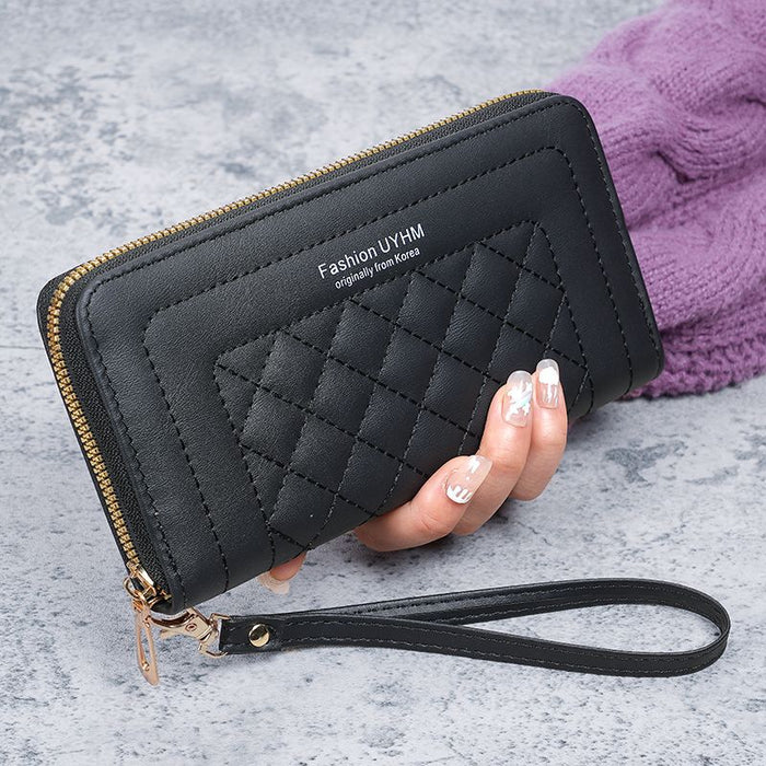 Wholesale Embroidery PU Leather Long Zipper Wallet Women' s Retro Clutch Fashion Accessory Gift Daily Use