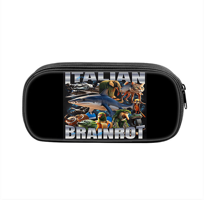 Wholesale  Printed Pencil Bag Brain Shark Student Stationery Bag