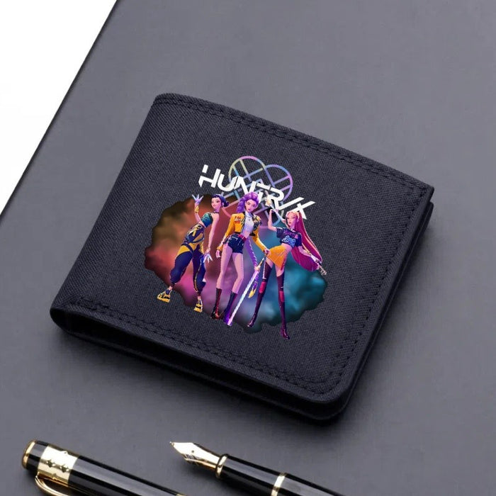 Wholesale Modern trendy ultra-thin cartoon print short canvas wallet