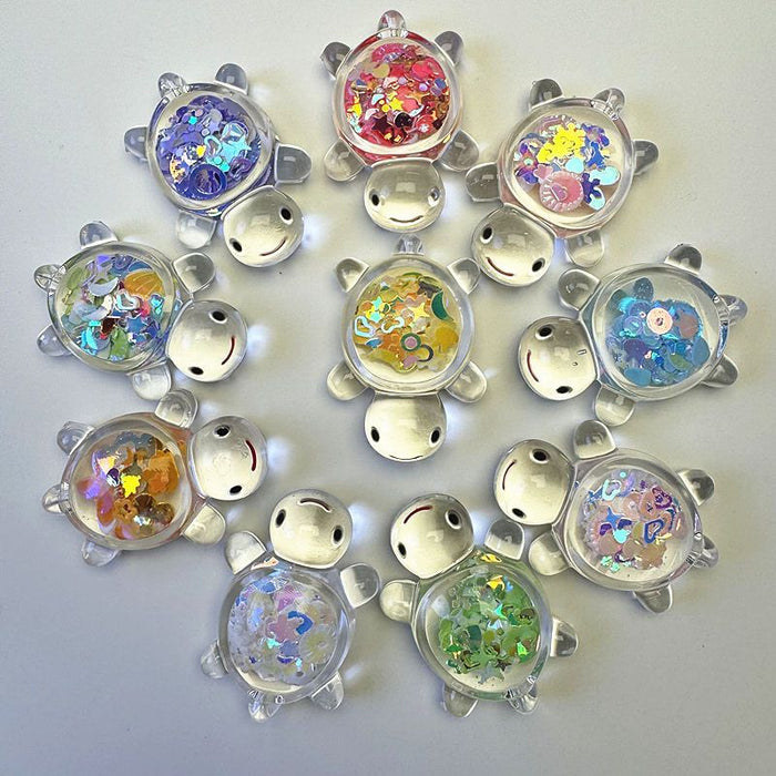 Wholesale Luminous sequins little turtle new desktop ornaments trendy cute accessories transparent jewelry luminous cream glue