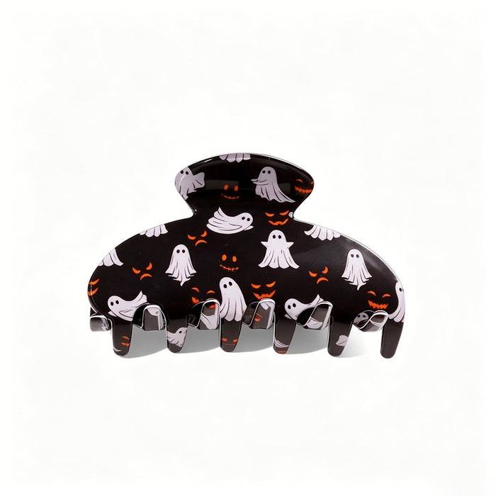 Wholesale Stylish  Shark Claw Hair Clips Ghost Pumpkin Black Cat Print Women Hair Accessory