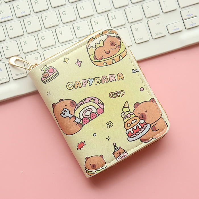 Wholesale PU Cute Cartoon Capybara Printed Kids' Wallet JDC-WT-Jumei009